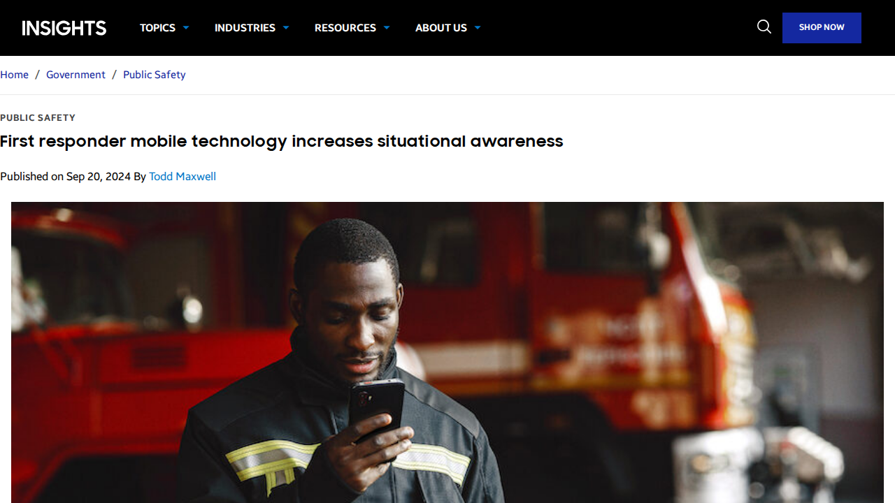 Screenshot of First responder mobile technology increases situational awareness